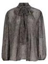 Dolce & Gabbana Chevron-print Silk Chiffon Shirt In Black