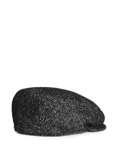Dolce & Gabbana Chevron-pattern Wool Flat Cap In Multi
