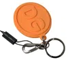 Dolce & Gabbana Orange Rubber Dg Logo Gold Brass Metal Keychain In Orange