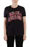 Dolce & Gabbana Black Cotton Large Print Top Crewneck T-shirt In Black