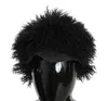 Dolce & Gabbana Black Tibet Lamb Fur Leather Gatsby Hat