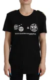 Dolce & Gabbana Black Logo Motive Crewneck Cotton T-shirt In Black