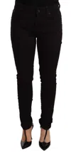 DOLCE & GABBANA DOLCE & GABBANA CHIC BLACK MID-WAIST SKINNY DENIM WOMEN'S JEANS