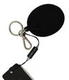 Dolce & Gabbana Black Rubber Dg Logo Silver Brass Metal Keychain