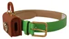 Dolce & Gabbana Green Leather Devotion Heart Micro Bag Headphones Belt In Green