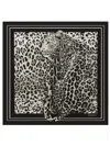 Dolce & Gabbana Silk Leopard Print Scarf In Multicolor