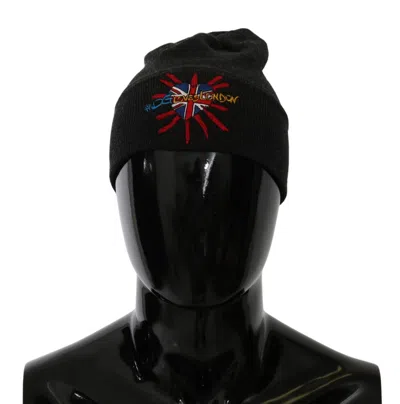Dolce & Gabbana Chic Gray Beanie With Exclusive Embroidery In Black