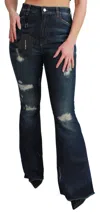 Dolce & Gabbana Chic High Waist Flare Denim Queen Women's Embroidery