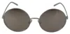 Dolce & Gabbana Silver Plated Round Gray Le Nses Women Sunglasses In Silver