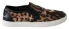 Dolce & Gabbana Elegant Leopard Print Loafers For Sophisticated Style In Brown
