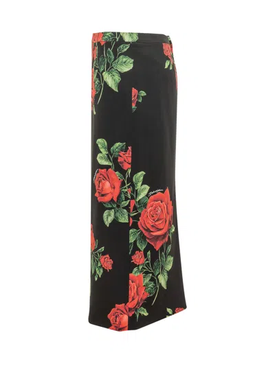 Dolce & Gabbana Chic Mini Skirt In Rose Rosse Fdo Nero