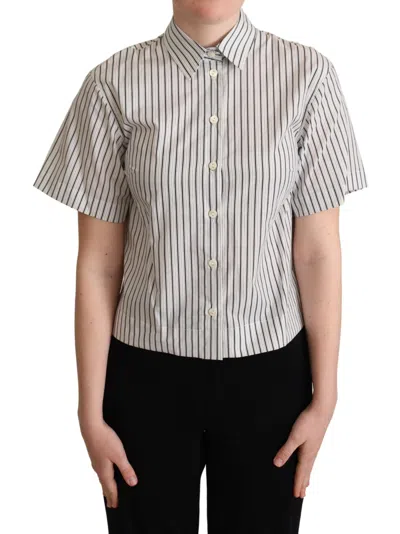 Dolce & Gabbana Pinstripe Short-sleeves Shirt In Gray