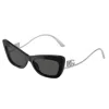 Dolce & Gabbana Dg4467b Prescription Compatible Cat Eye Sunglasses, 55mm In Gray