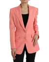 Dolce & Gabbana Chic Pink Peak Lapel Women's Blazer In Pink