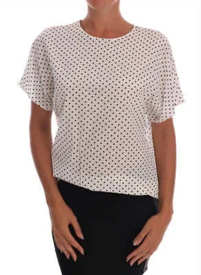 Pre-owned Dolce & Gabbana Chic Polka Dot Silk Blouse In See Description