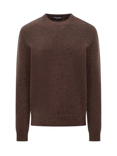 Dolce & Gabbana Chic Pullover With Classic Neckline In Brown