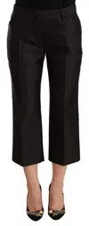 Dolce & Gabbana Chic Silk Cropped Trousers In Timeless Black