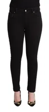 Dolce & Gabbana Black Skinny Denim Cotton Stretch Trouser Jeans In Black