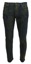 Dolce & Gabbana Blue Green Skinny Cotton Denim Jeans