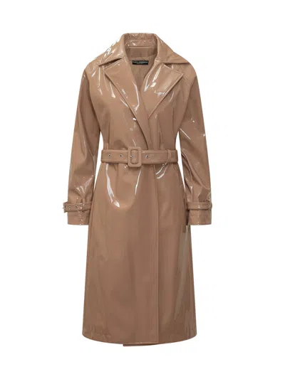 Dolce & Gabbana Chic Trench Jacket With Belt In Brown