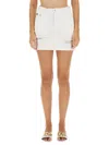 Dolce & Gabbana Distressed-finish Denim Miniskirt In White