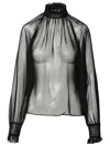 Dolce & Gabbana Chiffon Blouse In Nero