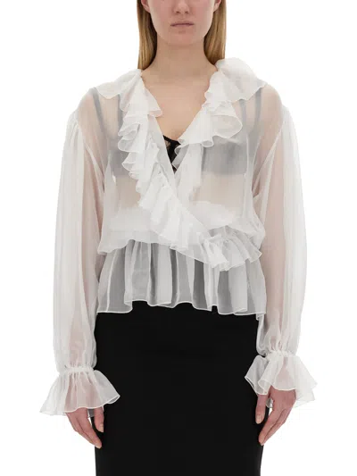 DOLCE & GABBANA CHIFFON BLOUSE WITH RUFFLES
