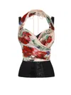 Dolce & Gabbana Floral-print Top In Pink