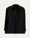 Dolce & Gabbana High-neck Silk Chiffon Blouse In Black