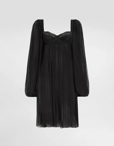 Dolce & Gabbana Chiffon Dress In Black