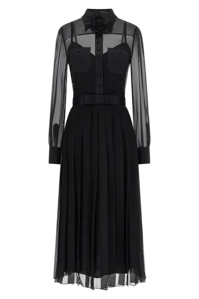 Dolce & Gabbana Chiffon Dress In Black