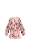 Dolce & Gabbana Silk Chiffon Floral Dress In Rose