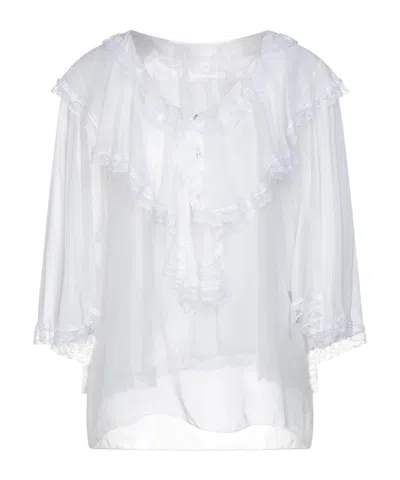 Dolce & Gabbana Chiffon Lace Top In White