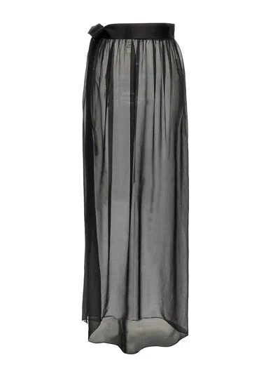 Dolce & Gabbana Chiffon Long Skirt In Black