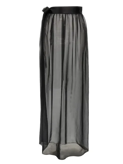 Dolce & Gabbana Women Chiffon Long Skirt In Black