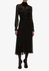 Dolce & Gabbana Chiffon Midi Shirt Dress In Black