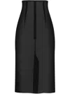 Dolce & Gabbana Chiffon Midi Skirt In Black