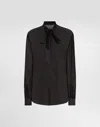 Dolce & Gabbana High-neck Silk Chiffon Blouse In Black