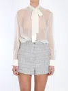 Dolce & Gabbana White Satin Trim Button Up Shirt In White