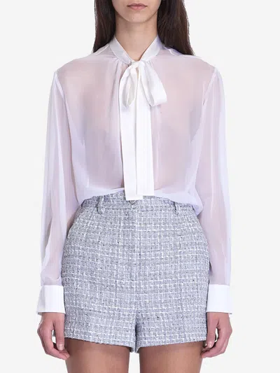 DOLCE & GABBANA CHIFFON PUSSY BOW SHIRT