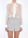 Dolce & Gabbana White Satin Trim Button Up Shirt In White