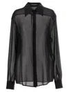 Dolce & Gabbana Satin-lapel Sheer Silk Chiffon Long Coat In Black