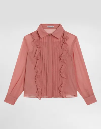 Dolce & Gabbana Chiffon Shirt In Pink