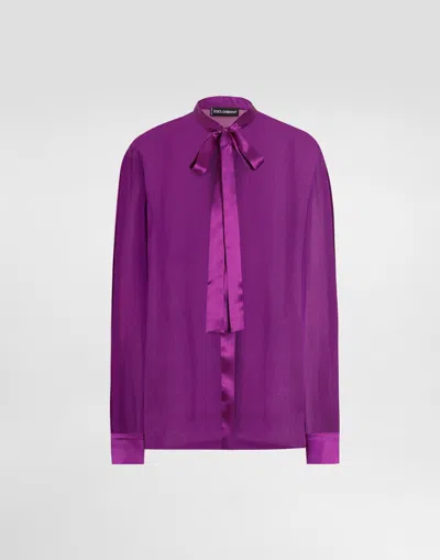 Dolce & Gabbana Chiffon Shirt In Purple