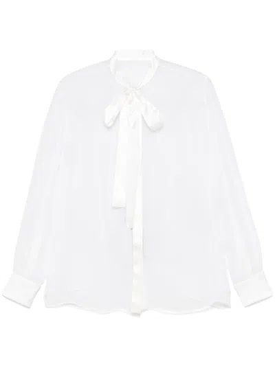DOLCE & GABBANA DOLCE & GABBANA CHIFFON SHIRT WITH BOW