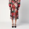 Dolce & Gabbana Multicolor Skirt With All-over Floral Motif In Silk Woman In Multicolor