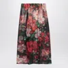 Dolce & Gabbana Chiffon Silk Skirt With Rose Print In Multicolor