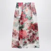 Dolce & Gabbana Longuette Skirt With Rose Print