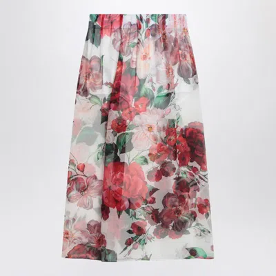 Dolce & Gabbana Chiffon Skirt With Rose Print