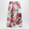 Dolce & Gabbana Longuette Skirt With Rose Print